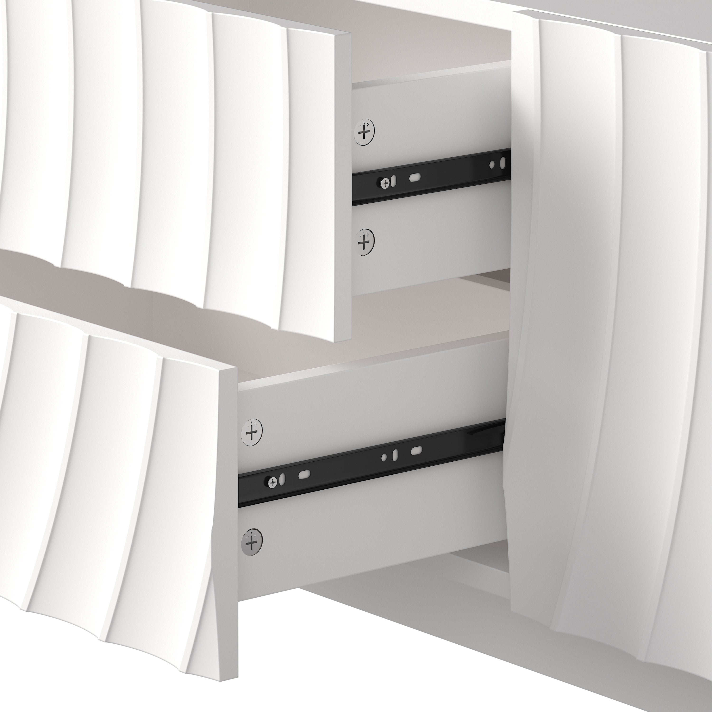 58" TV Console with Modern Unique Spiral Wave Design