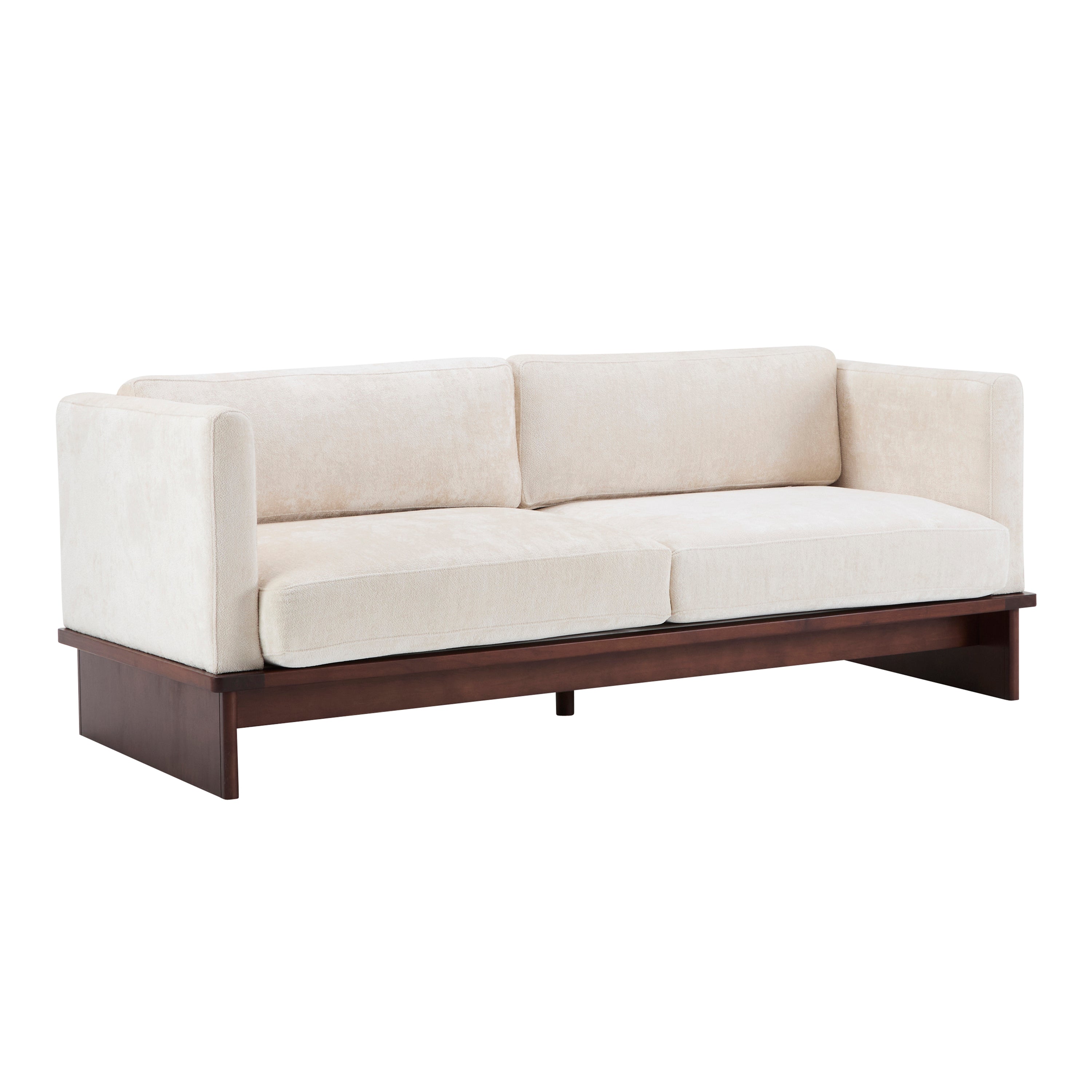 77 in. Square Arm Modern 3 Seater Boucle Sofa Upholstered Couch