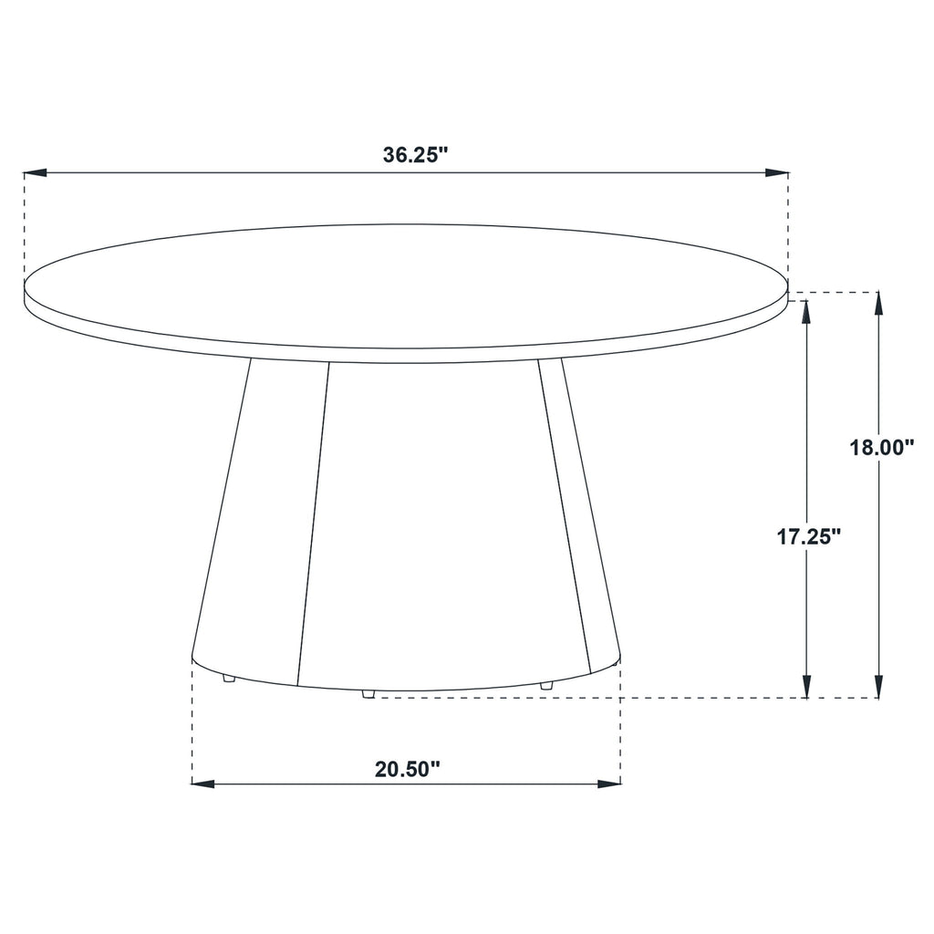 Franklin 36-inch Round Pedestal Coffee Table Grey and Dark Brown