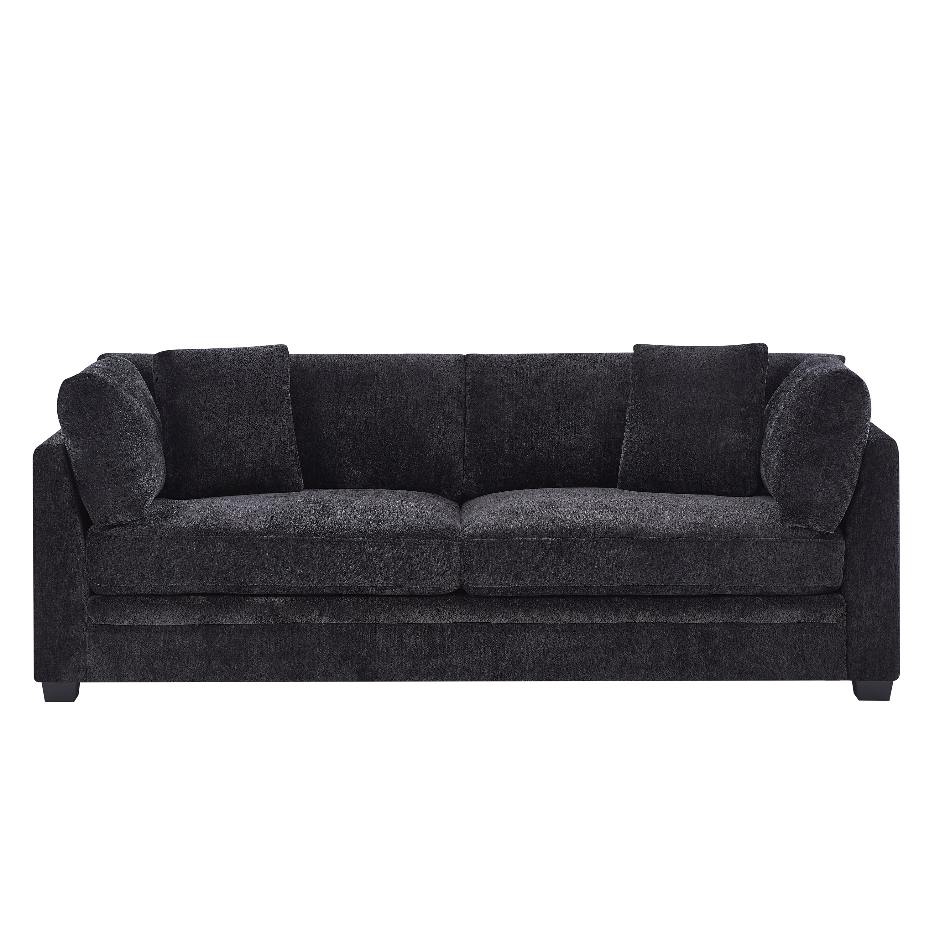 83.50" Modern Flared Arms Sofa (Black)