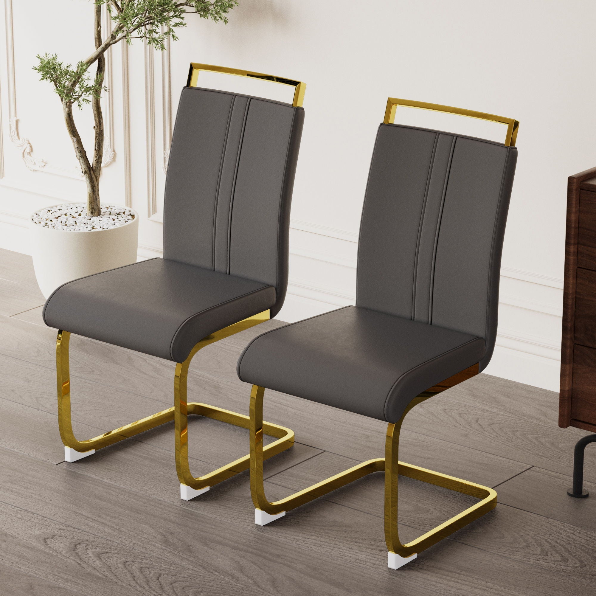 Side Dining Room Chair, Padded Seat High Back