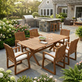7 Pieces Acacia Wood Outdoor Dining Set