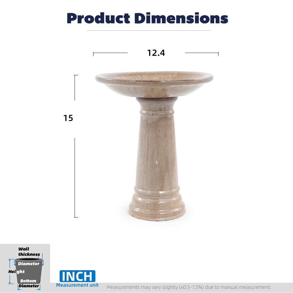 Ceramic Bird Bath for Outdoor Garden