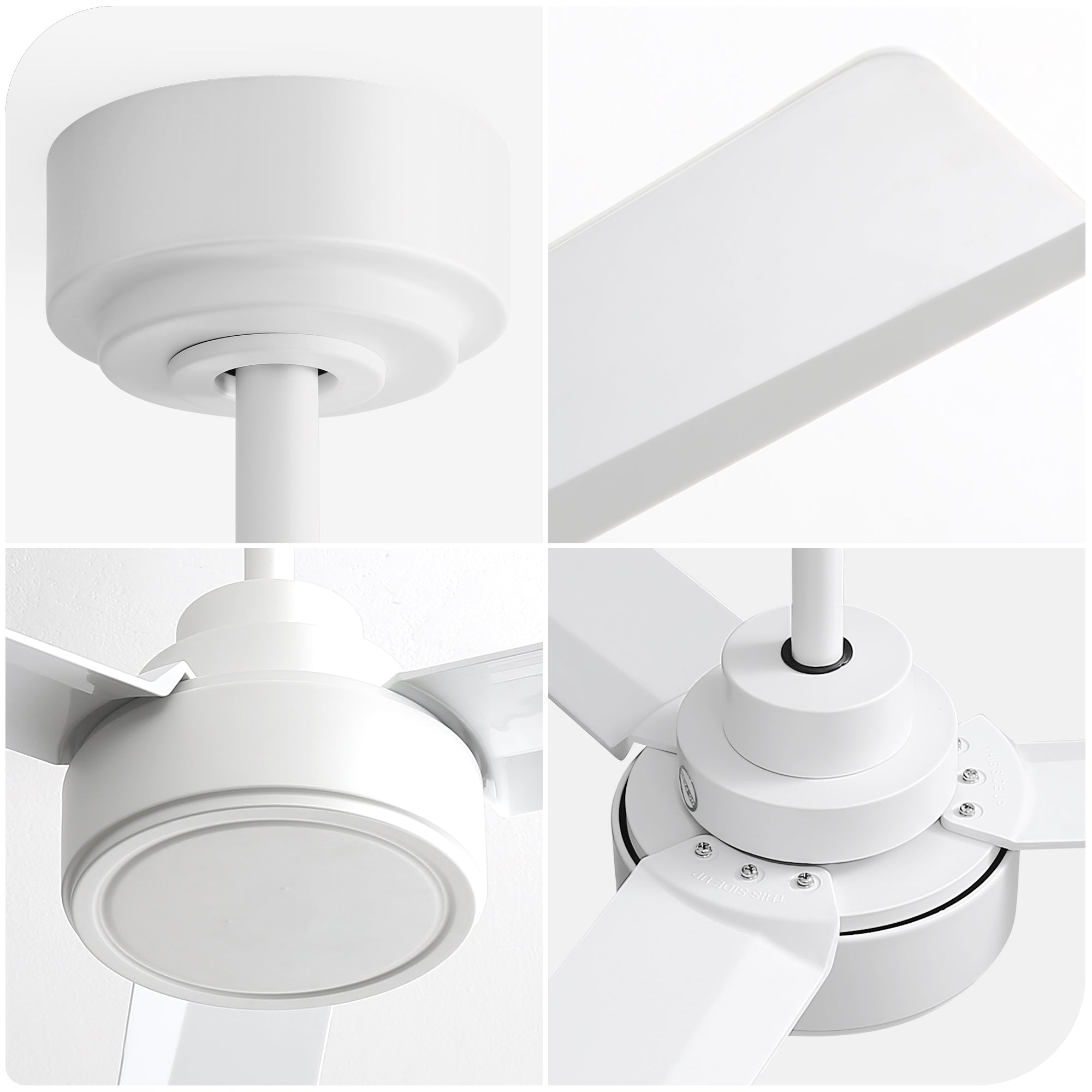 52" Ceiling Fan Without Light with Remote Control and Reversible DC Motor