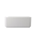 Rectangle Linear Freestanding Soaker Tub With Pop Up Drain, Double Wall Insulated Construction - Gloss White