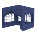 10'x10' Party Tent Outdoor Heavy Duty Gazebo Wedding Canopy with 4 Removable Walls, Blue