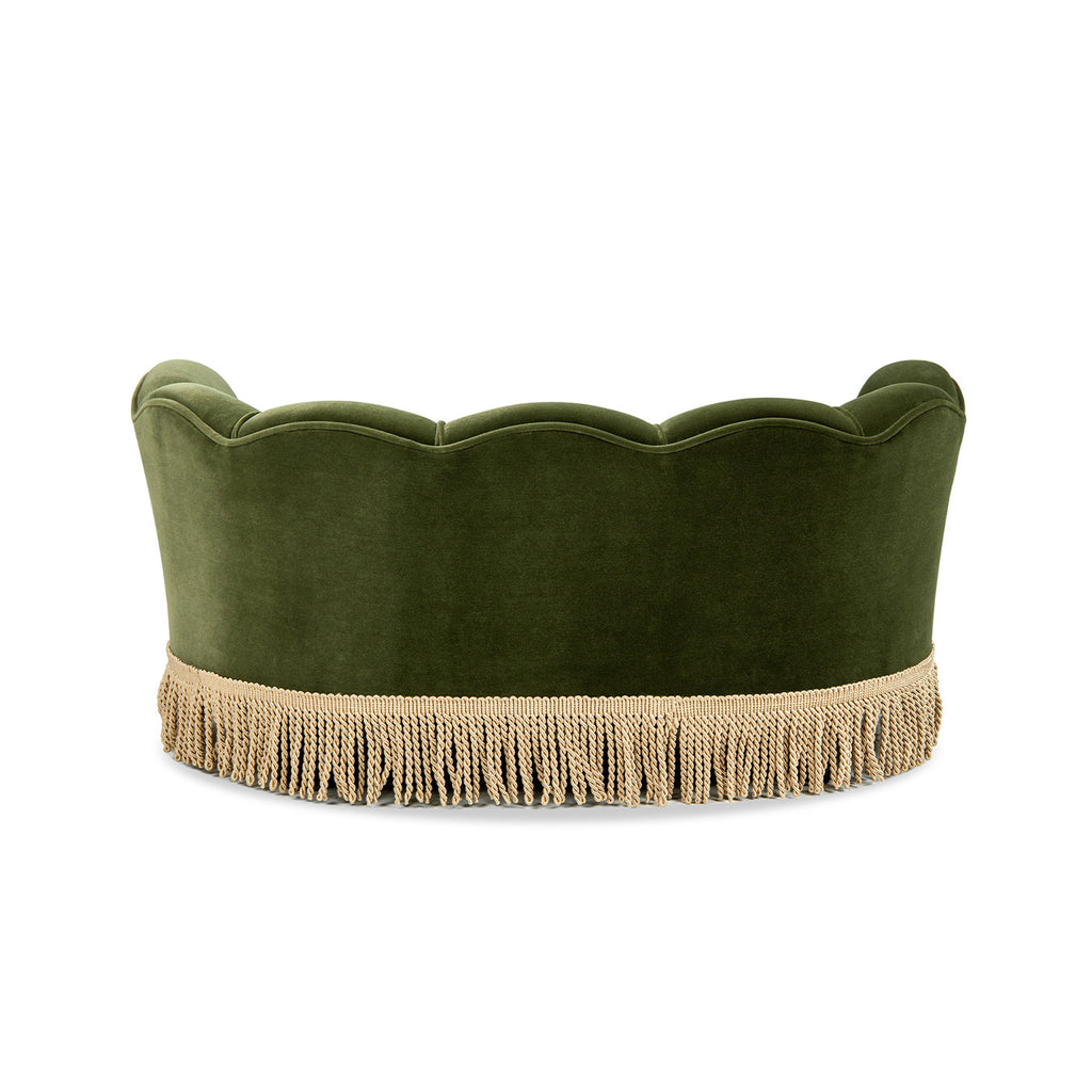Clara 34.5" Scalloped Pet Sofa Bed - Medium, Olive