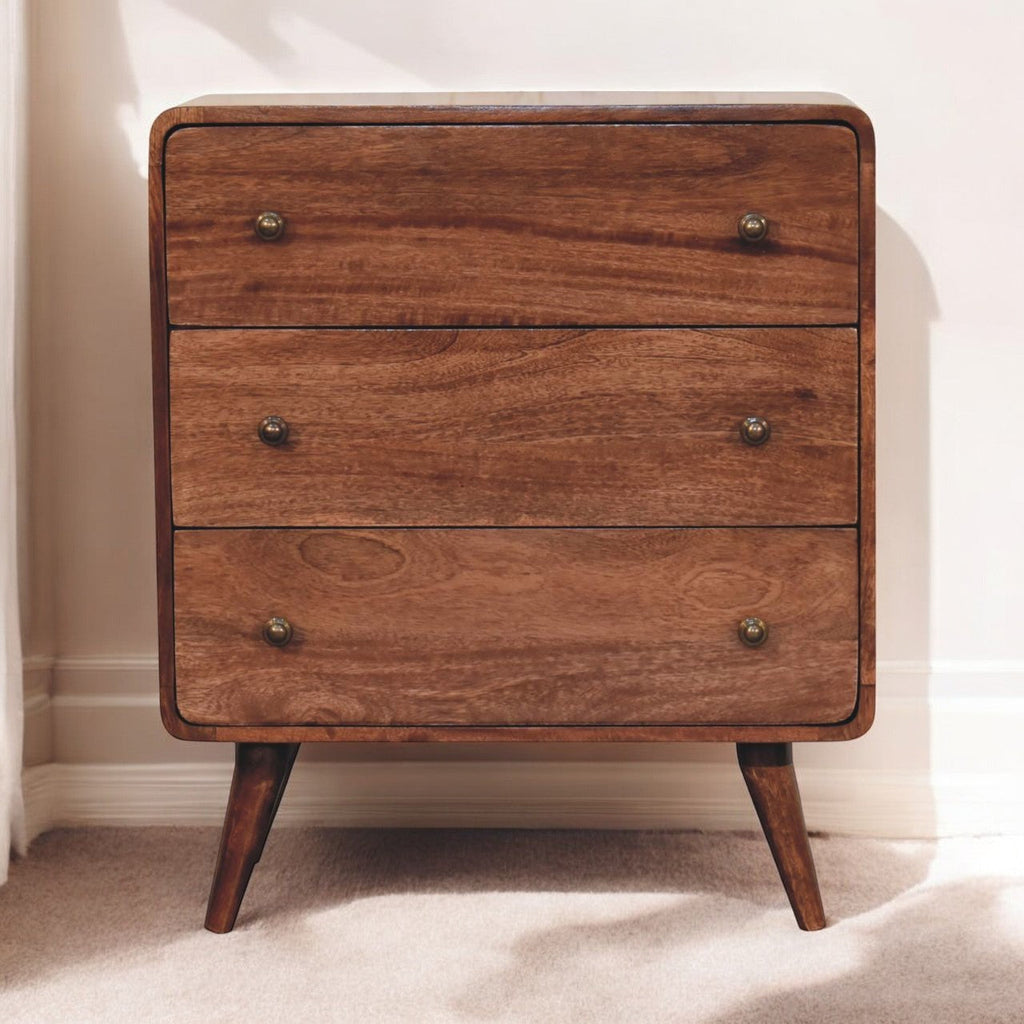 Solid Wood Curved Honey Dresser