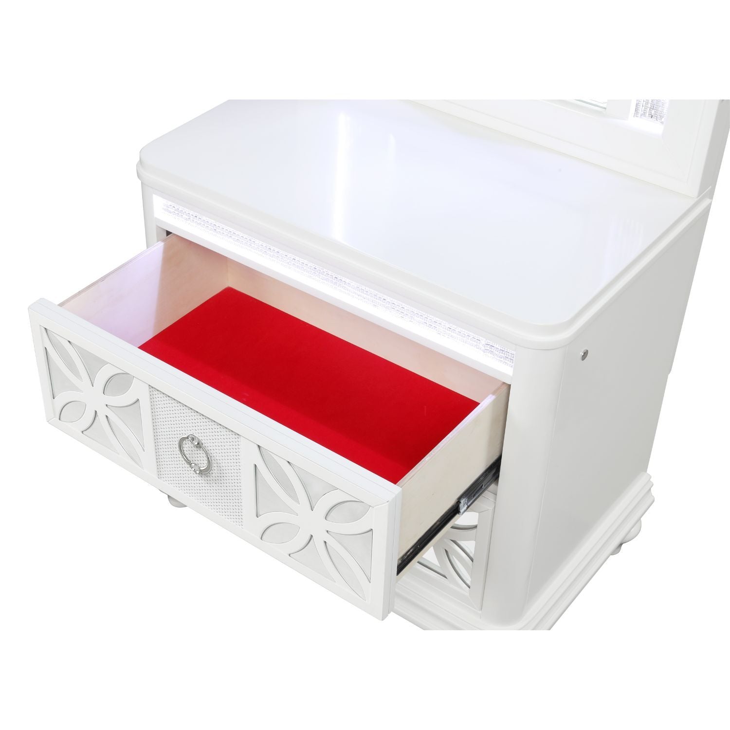 Abigale - 2 Drawer Nightstand With LED - White