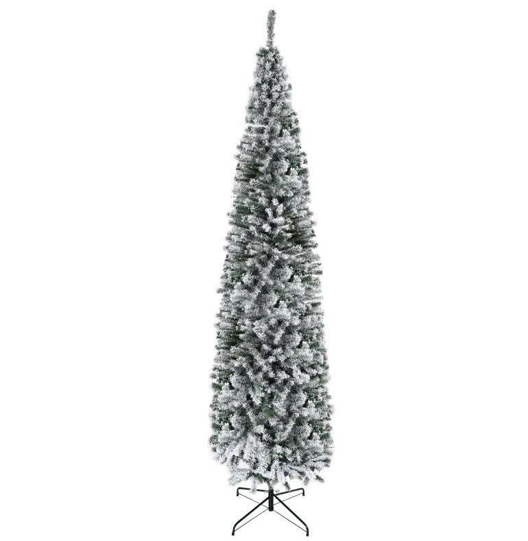 9ft Flocked Christmas Tree with Faux Snow
