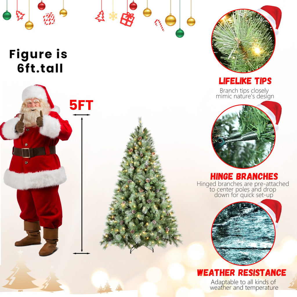 6FT Christmas Tree with 300 Warm Lights