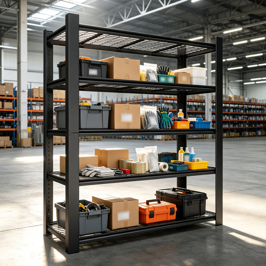 72"H 5-Tier Adjustable Heavy Duty Shelving Metal Mesh Storage Rack (3000 Lbs Loading Capacity) - Metal Shelf Organizer for Pantry, Garage, Kitchen - 60"W*23.6"D*72"H -