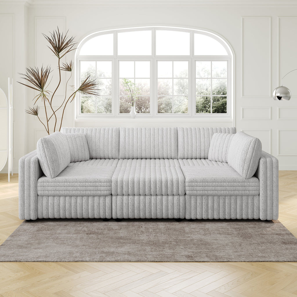 106.3" U-Shaped 6-Person Sofa with Ottoman