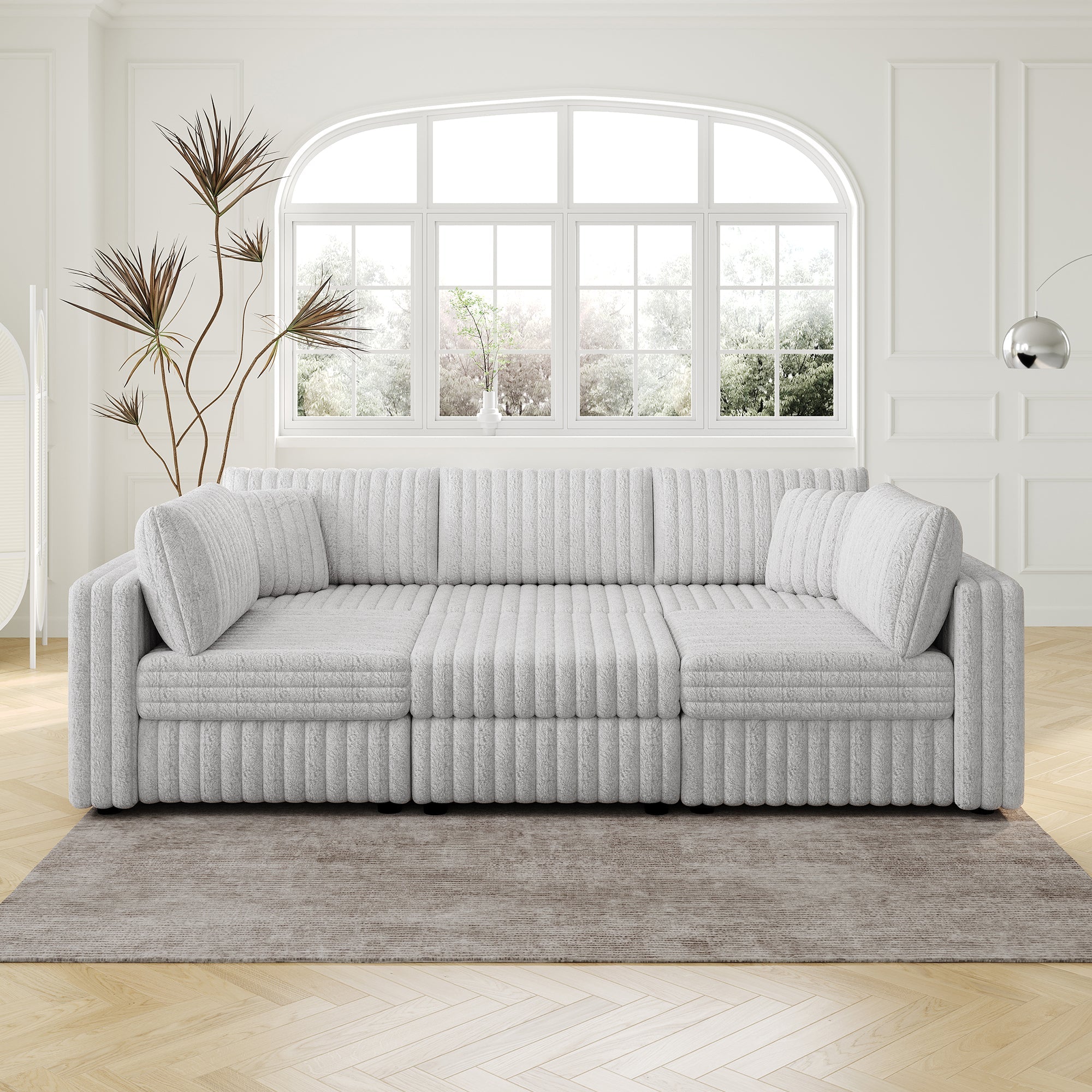 106.3" U-Shaped 6-Person Sofa with Ottoman