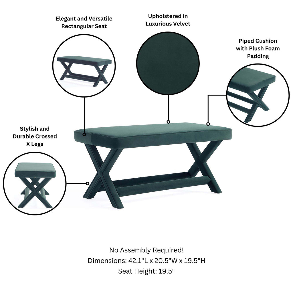 Abigail - Accent Bench With Piped Cushion