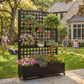 Metal Raised Garden Bed with Wheels and Trellis