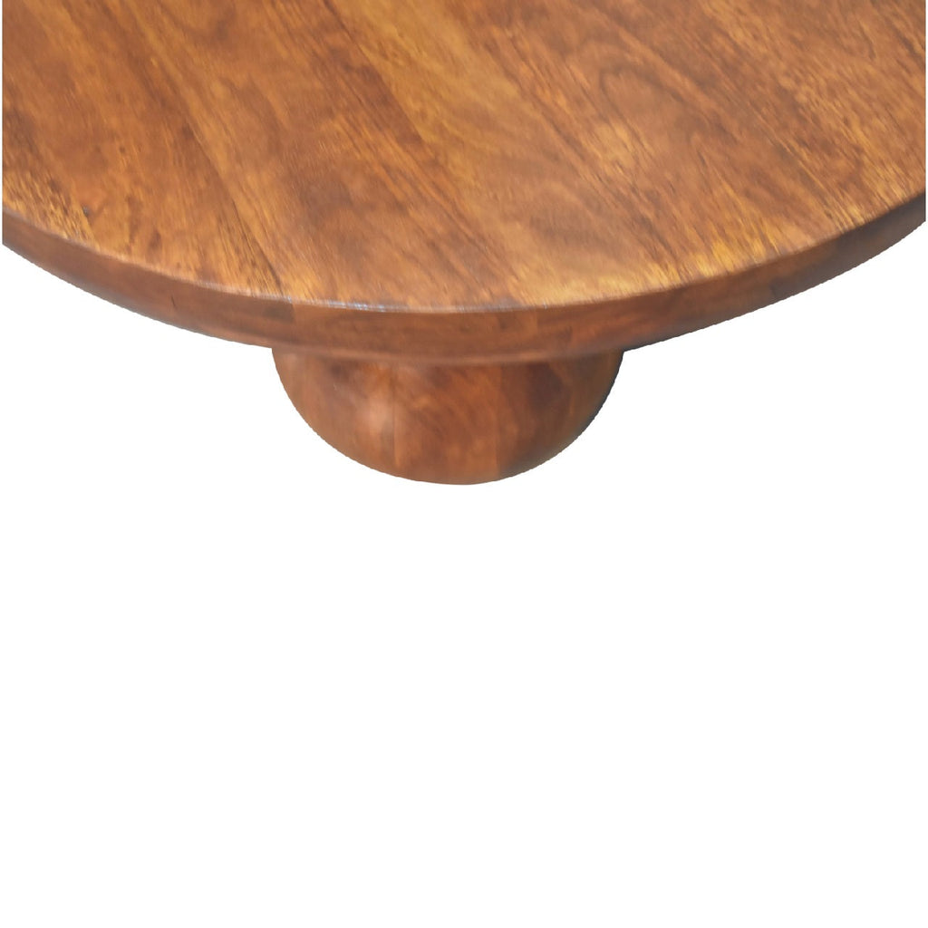 Solid Wood Central Ball Table, Chestnut