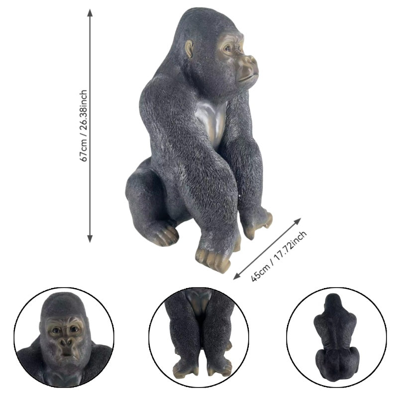 Realistic Silverback Gorilla Figurine