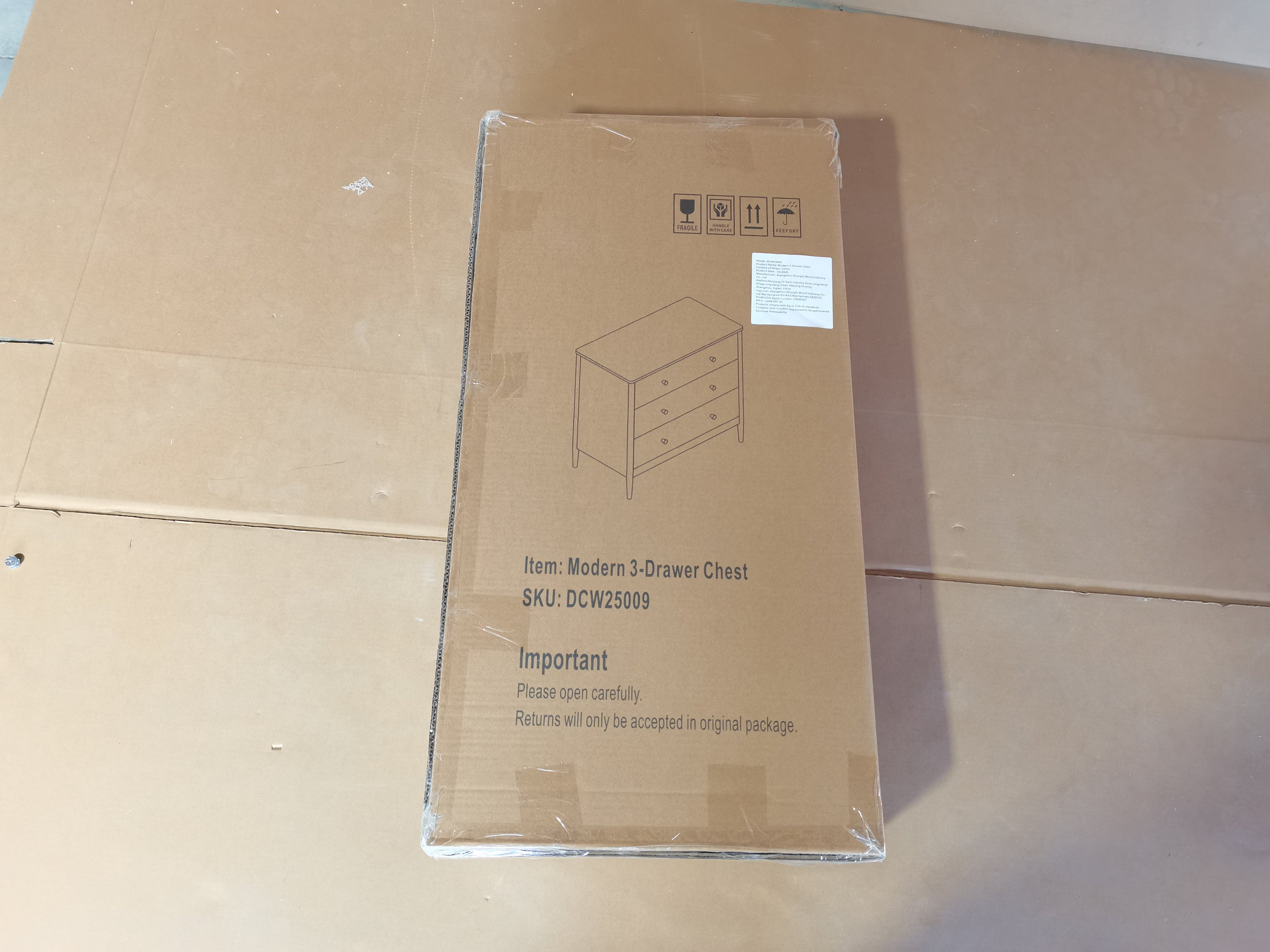 Modern 3 Drawer Dresser Chest