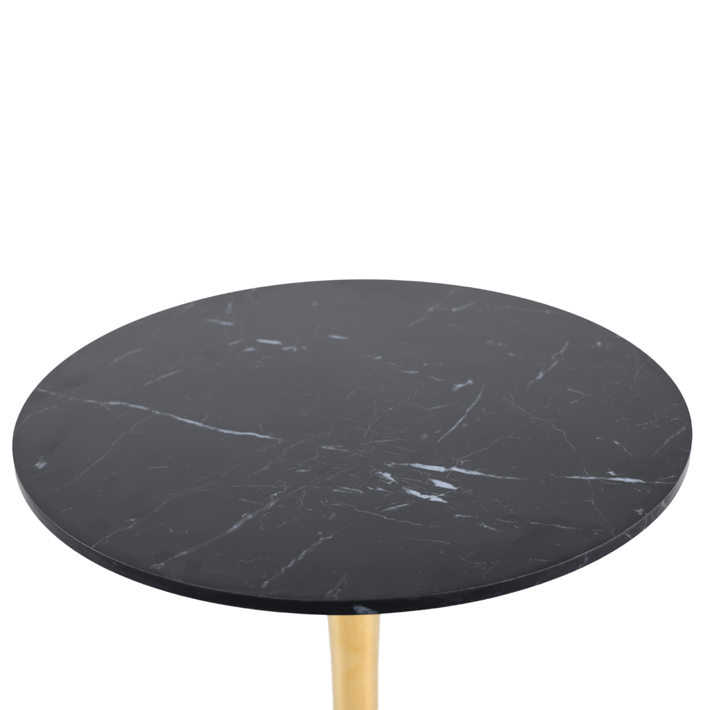 Mid-Century Black Marble Tulip Table