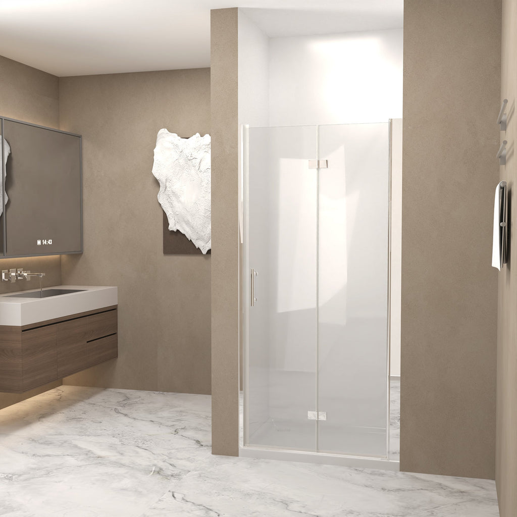 29-28" x 72" Bifold Shower Door, 1/4" (6mm) Tempered Glass