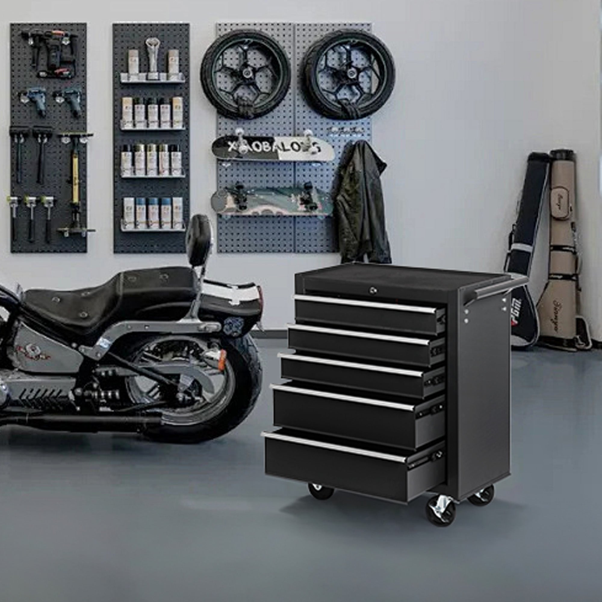 5-Drawer Rolling Tool Chest w/Lock & Key