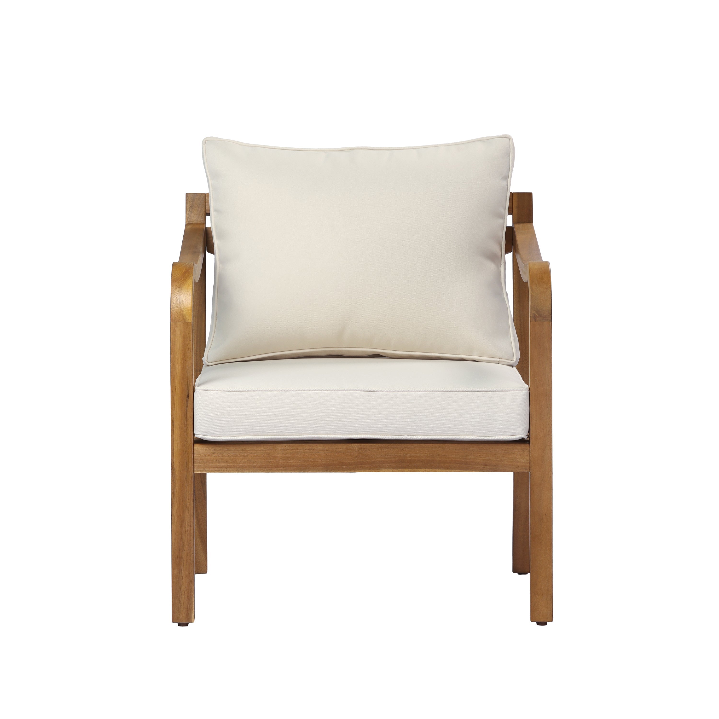 Acacia Wood Patio Furniture Club Chair Set of 2