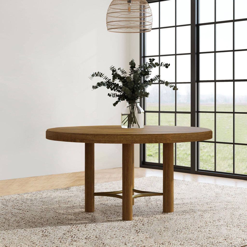 Arini 60-inch Round Wood Dining Room Table Sand Wash