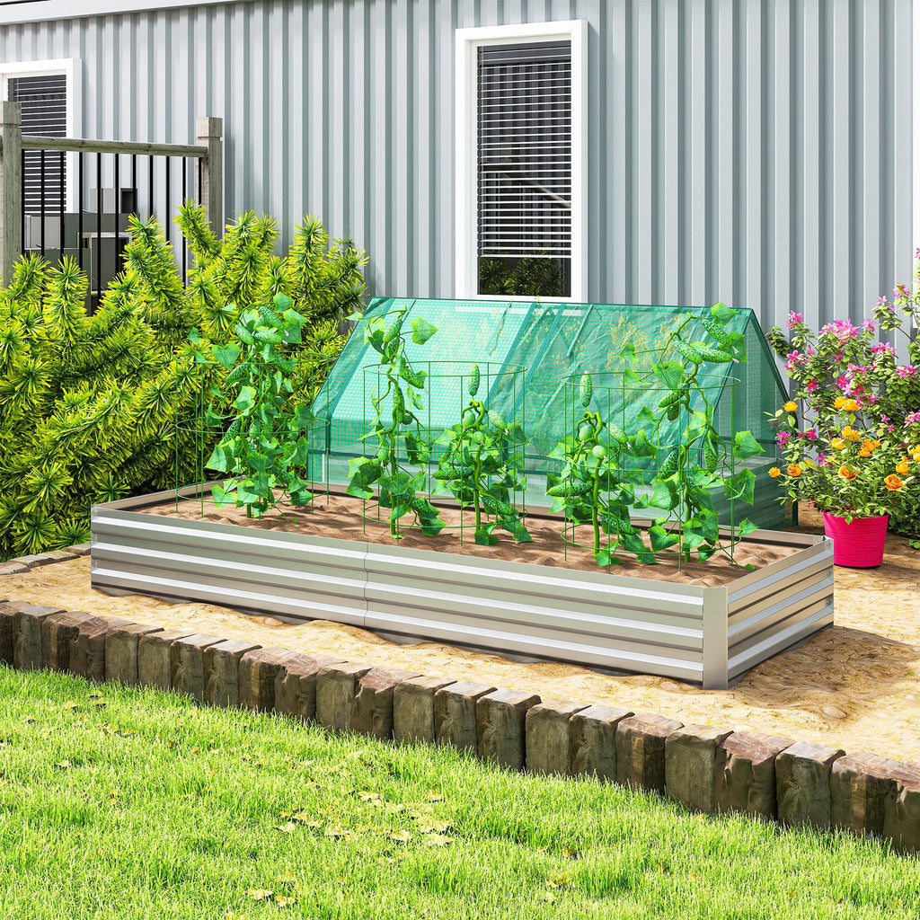 Outsunny 95" x 36" Galvanized Raised Garden Bed