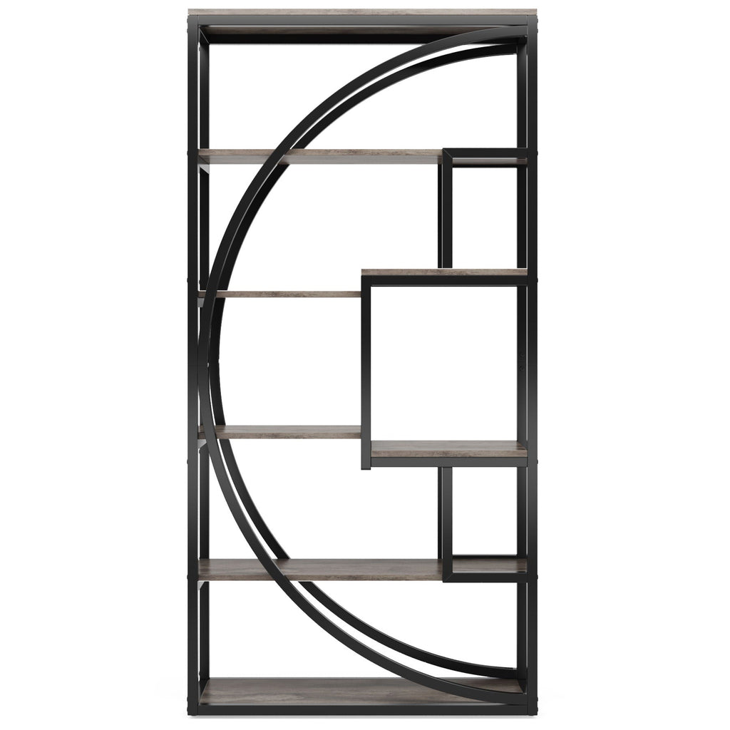 5 Tier Etagere Bookshelf With 8 Open Shelves Organizer For Living Room