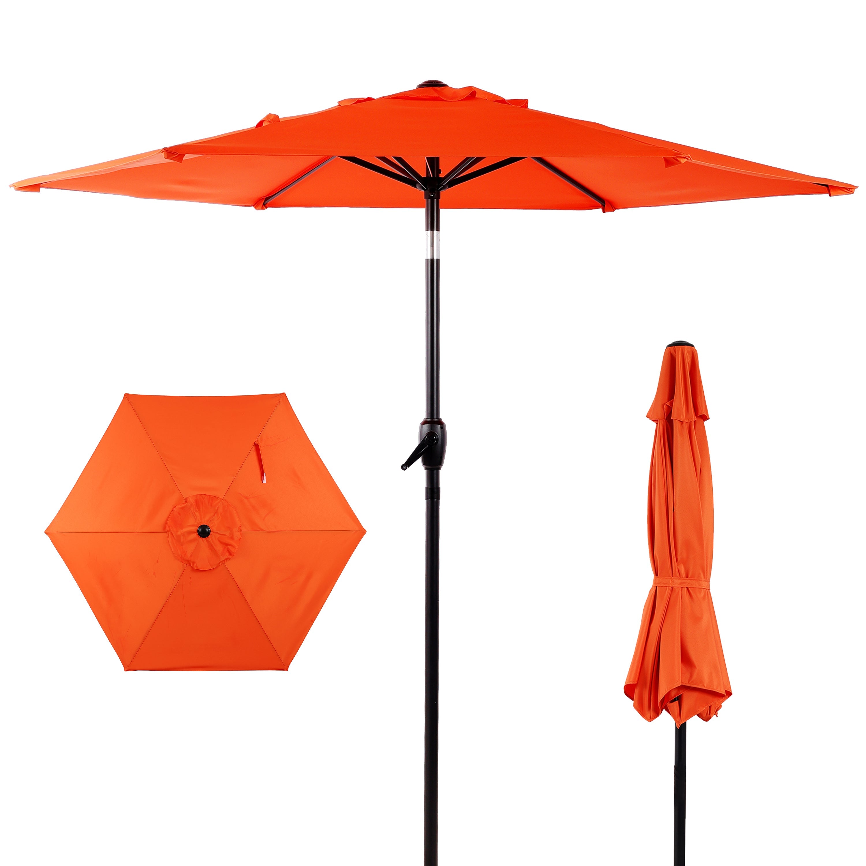 7.5 Ft Patio Umbrella with Push Button Tilt and Crank Mechanism