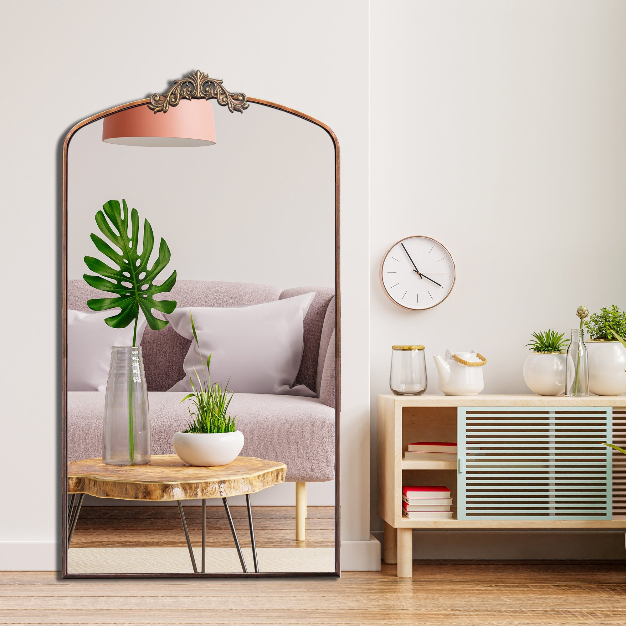 Vintage Ornate Arched Full Length Mirror
