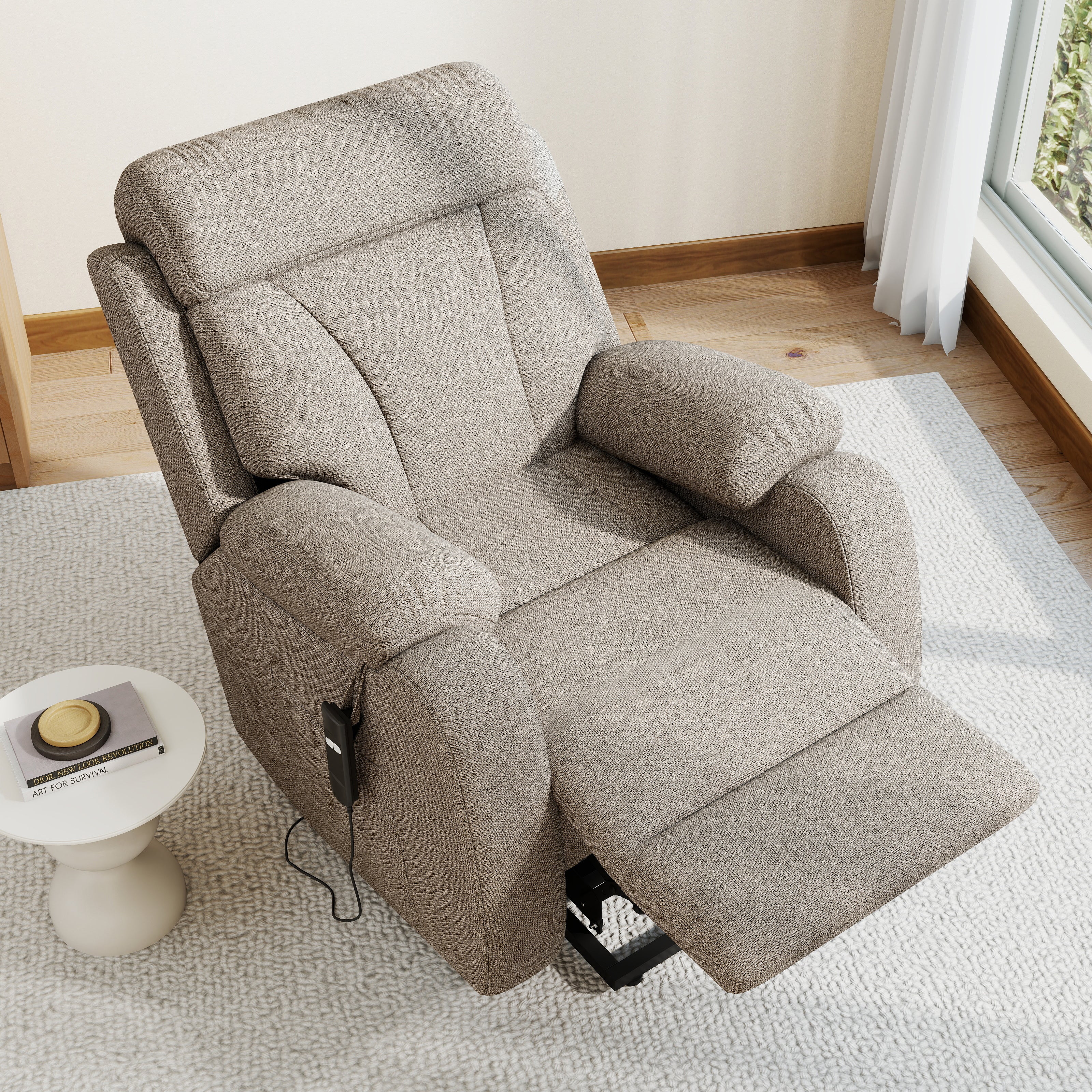 Power Lift Recliner for Elderly - Adjustable Velvet Chair