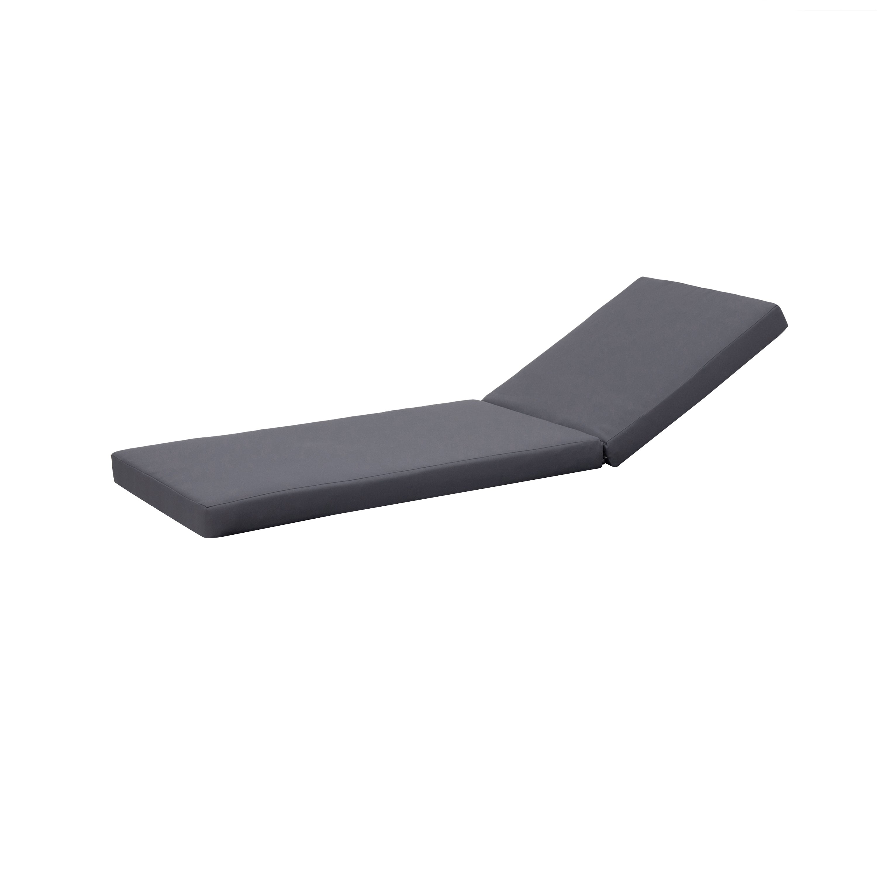 Lounge Chaise Set in Black Acacia Wood with Water-Resistant Cushions