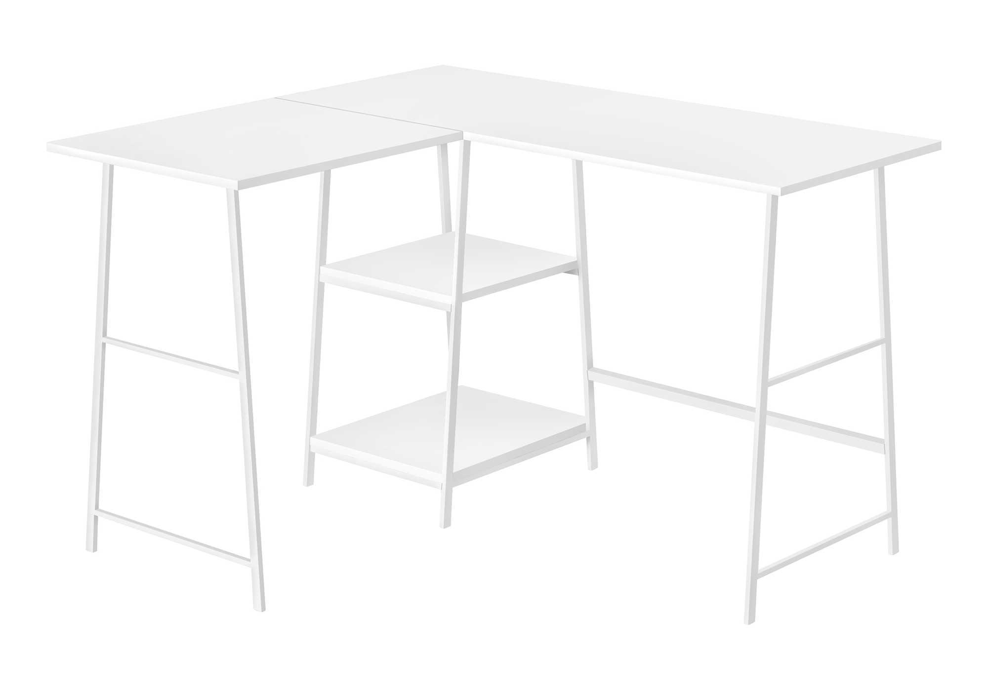 L-Shape Computer Desk with Storage Shelves