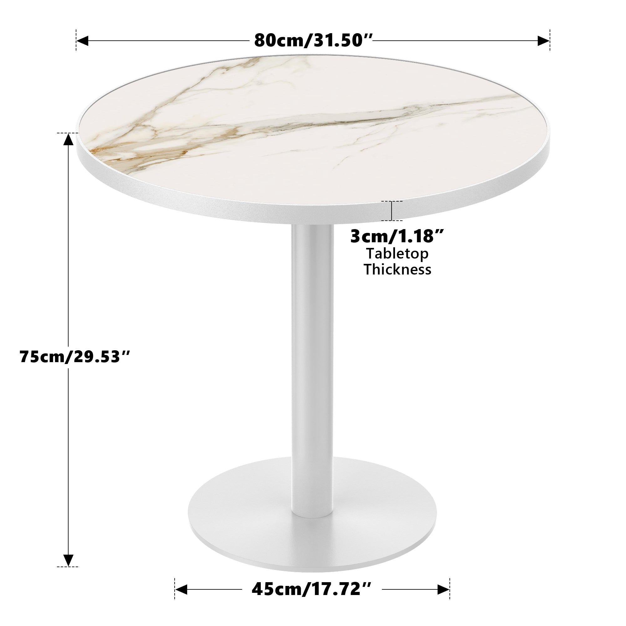 31.5" Round Modern Tulip Dining Table