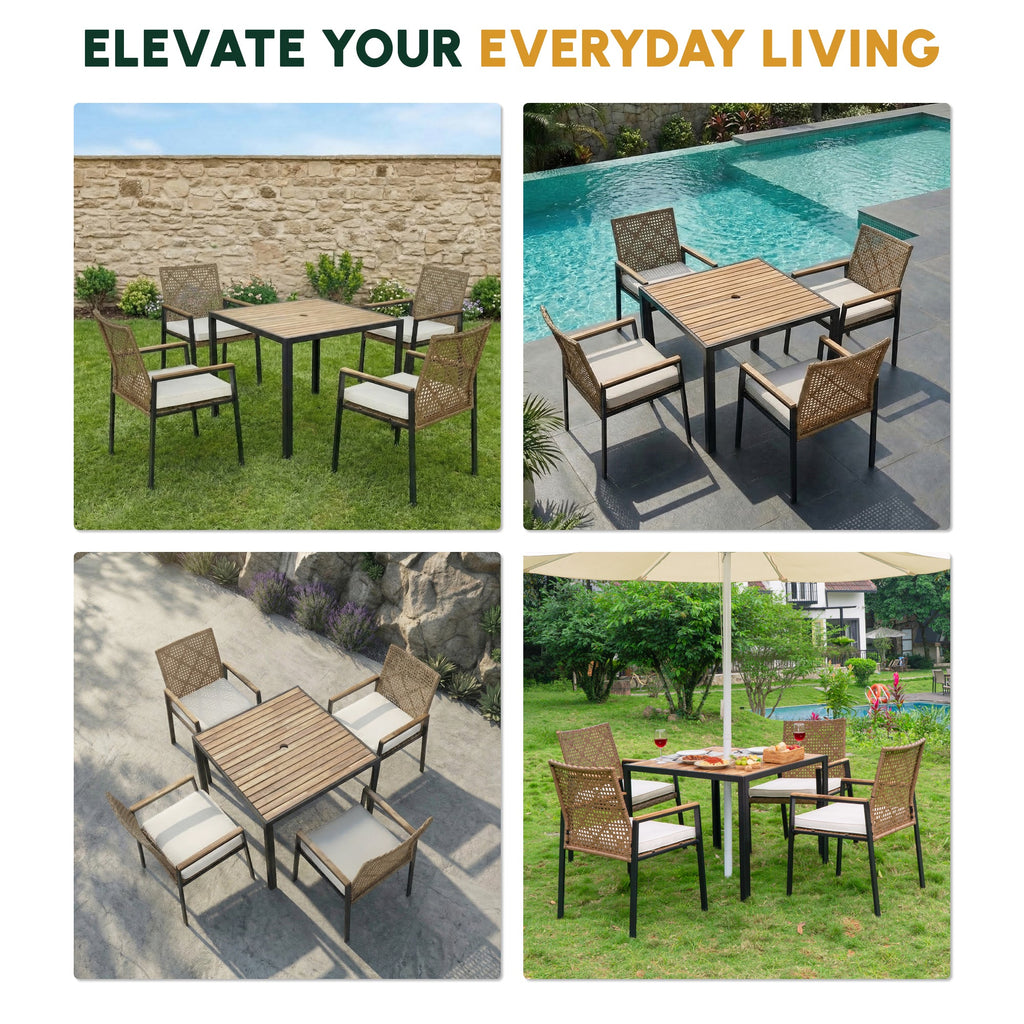 All Weather 5-Piece Patio Dining Table Set