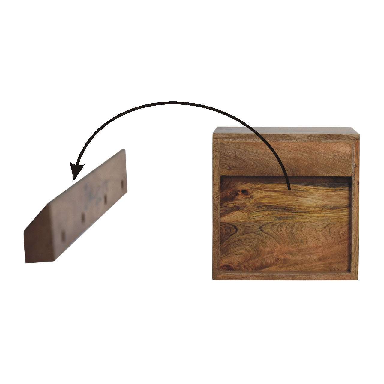 Solid Wood Floating Mini Classic Bedside Table