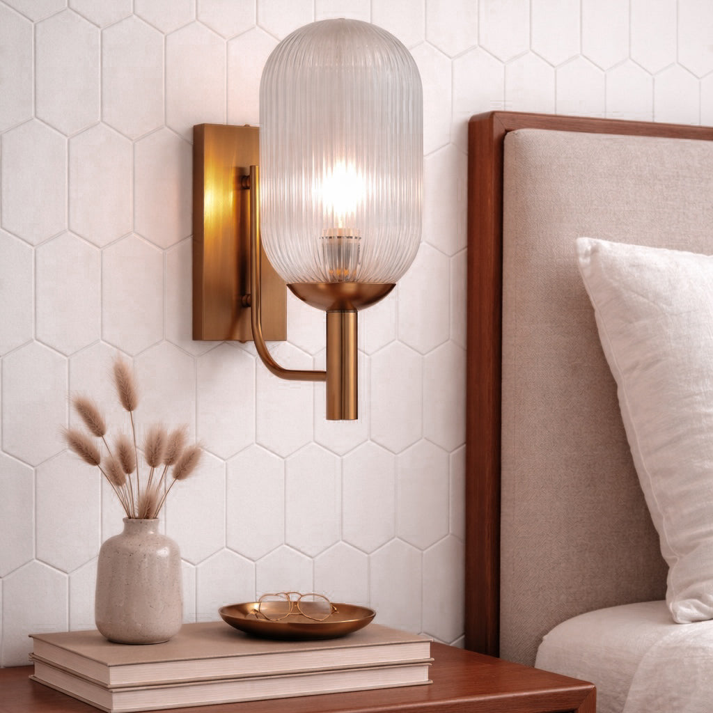 Dewdrop Wall Lamp - Bronze and Clear