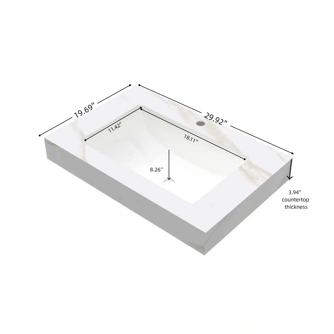 30" Calacatta Bathroom Vanity