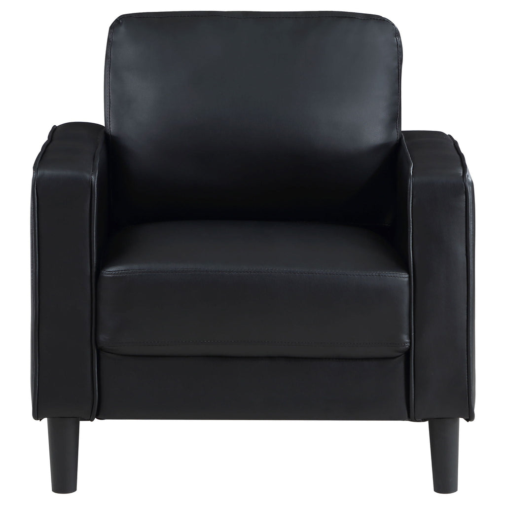 Weld 3 Piece Upholstered Track Arm Sofa Set - Black
