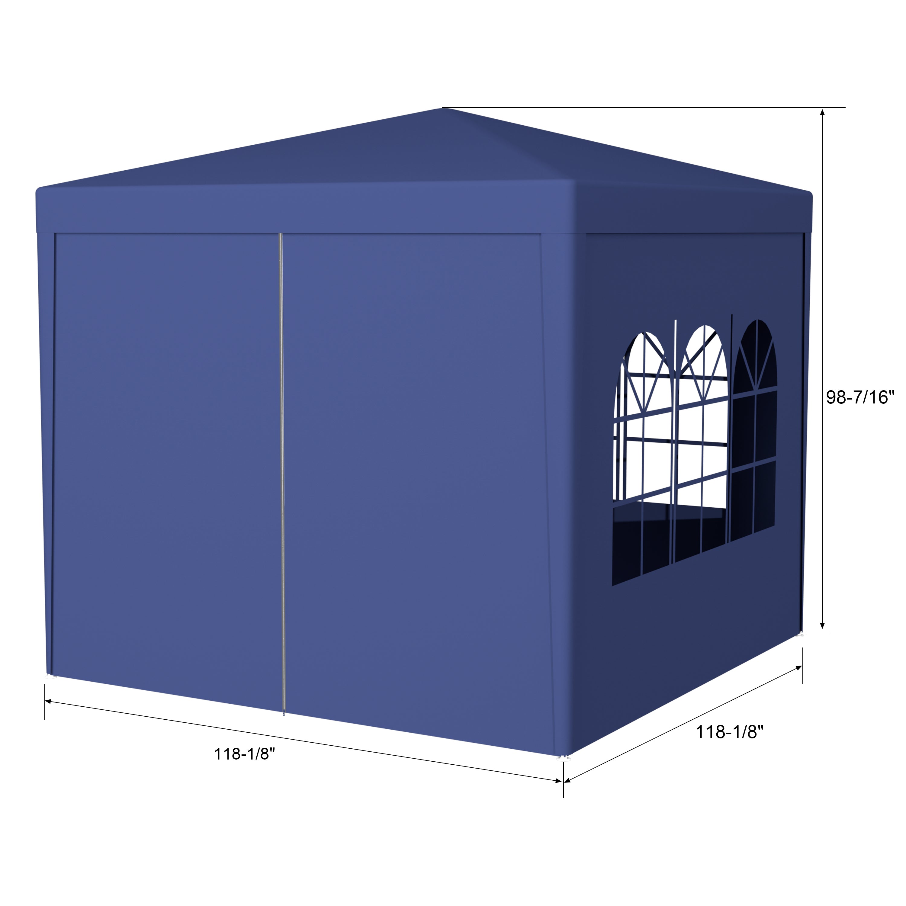 10'x10' Party Tent Outdoor Heavy Duty Gazebo Wedding Canopy with 4 Removable Walls, Blue
