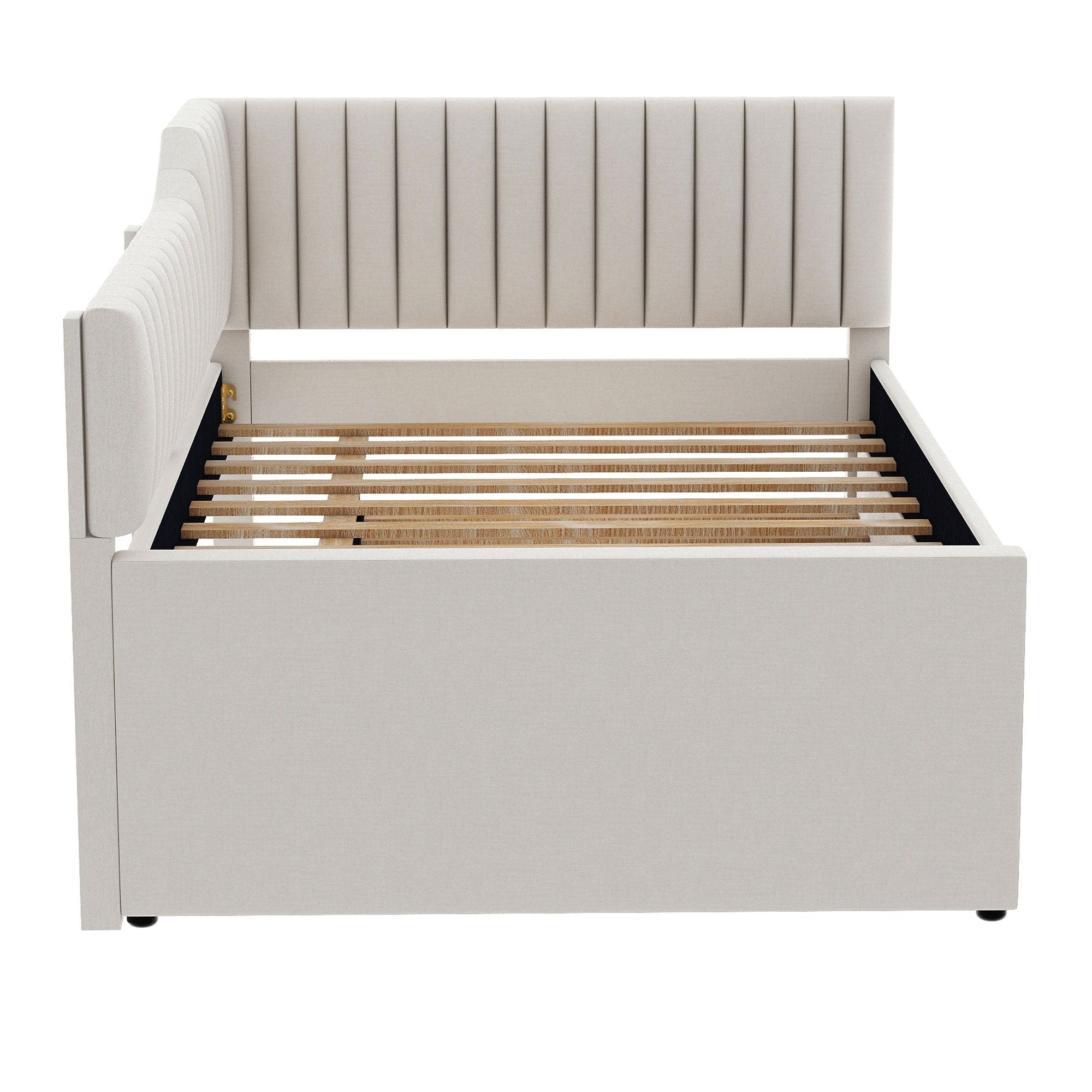 Upholstered Daybed With Trundle And 3 Drawers