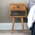 Solid Wood Mini Oak-ish Curve Lower Nightstand