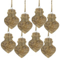Wooden Hanging Ornaments for Christmas Tree - Set of 8