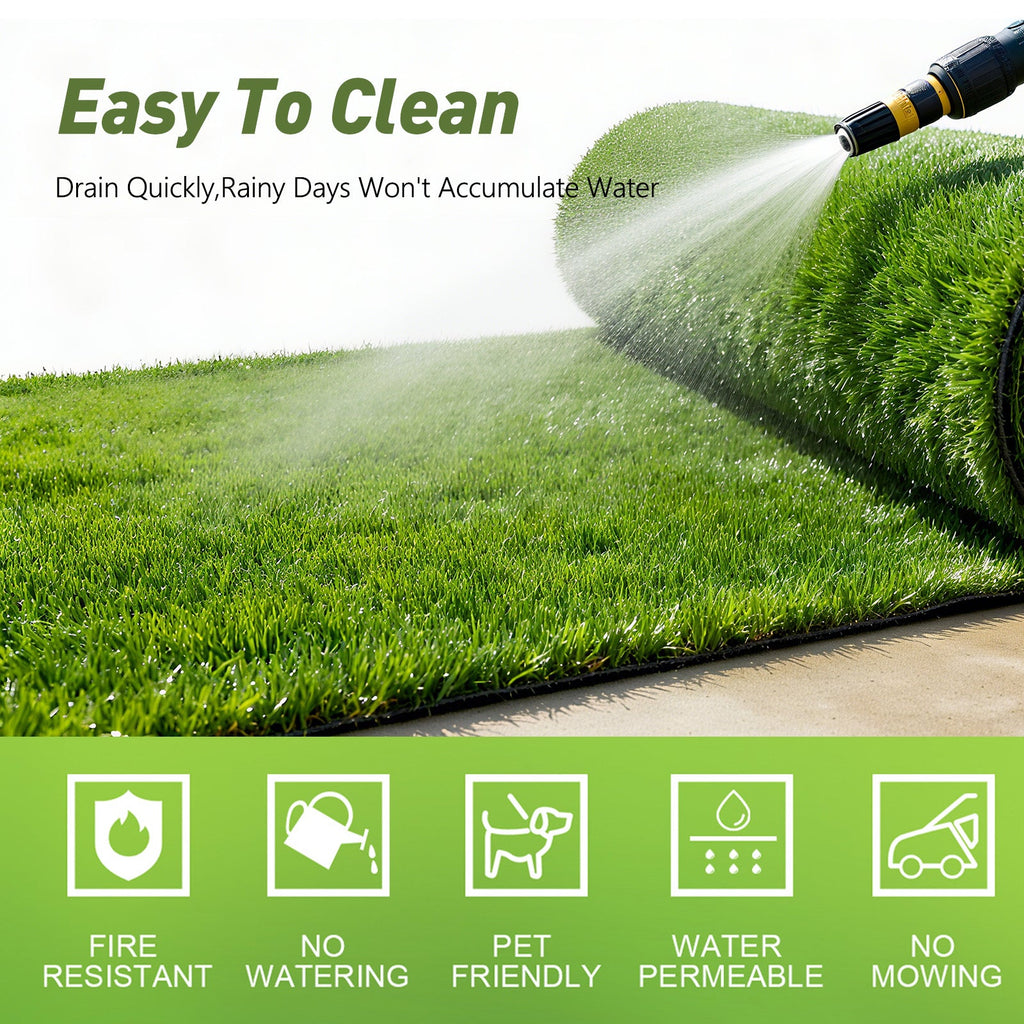 Realistic Deluxe Artificial Grass Synthetic Thick Lawn Turf Carpet