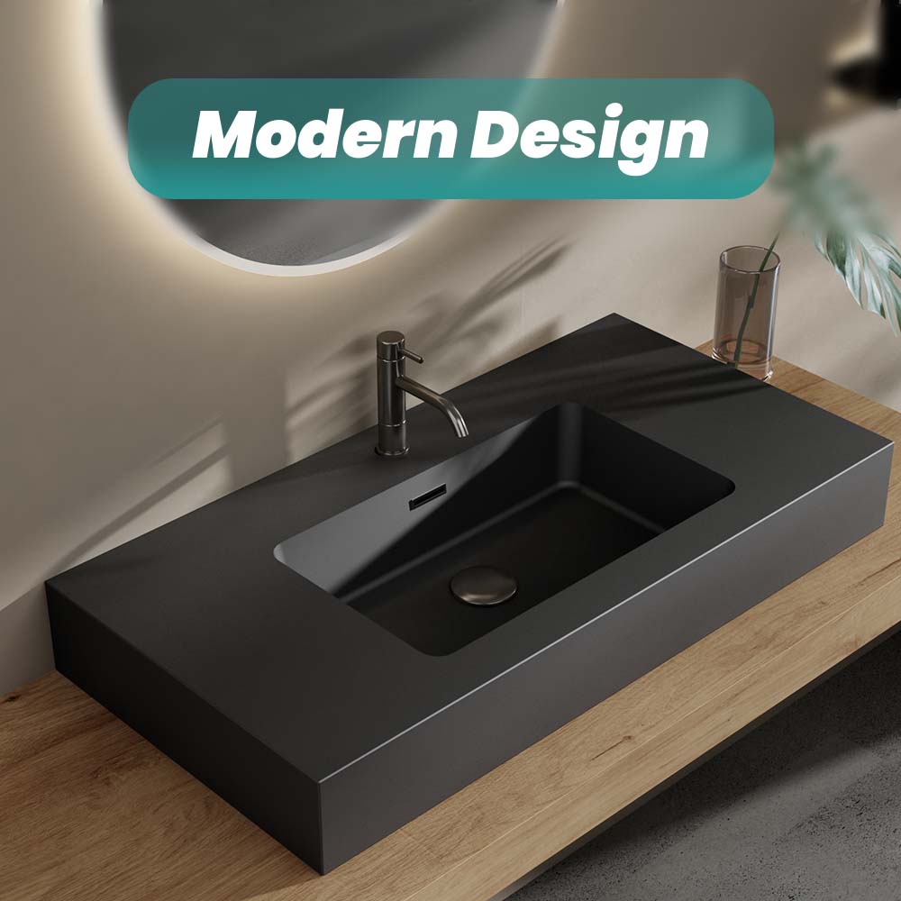 BB02-36-109 Integrated Engineered Solid Surface Basin Matte