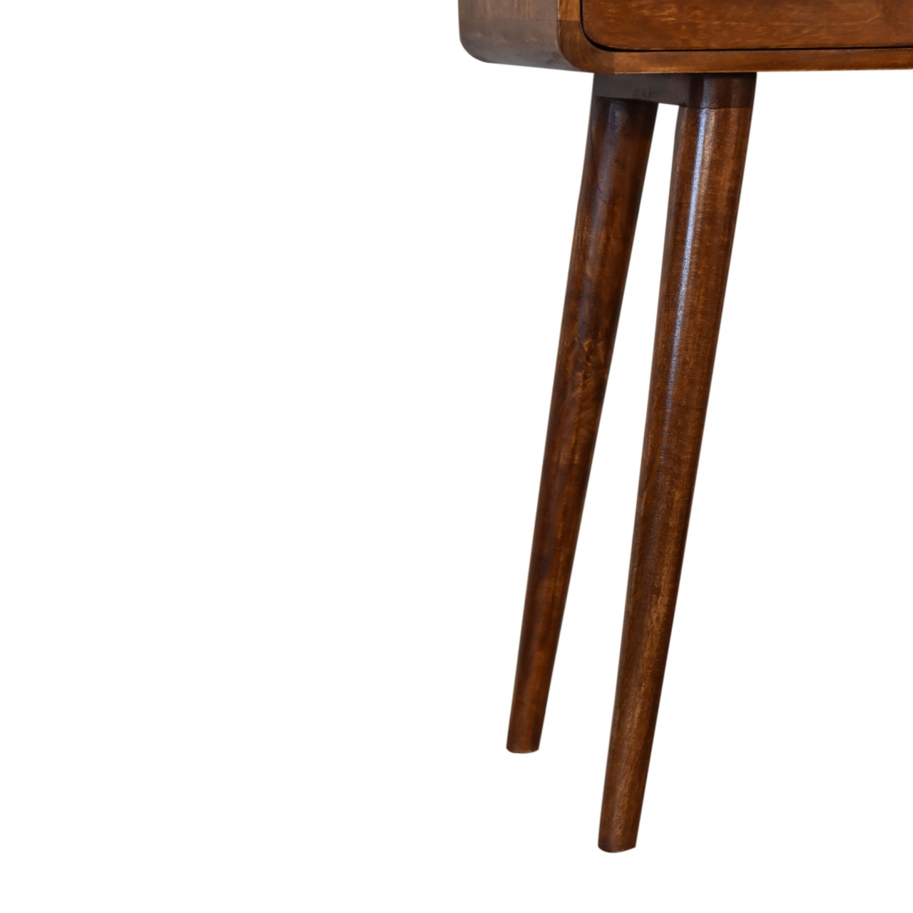 Solid Wood Mini Console Table, 2 Drawers, 1 Open Slot