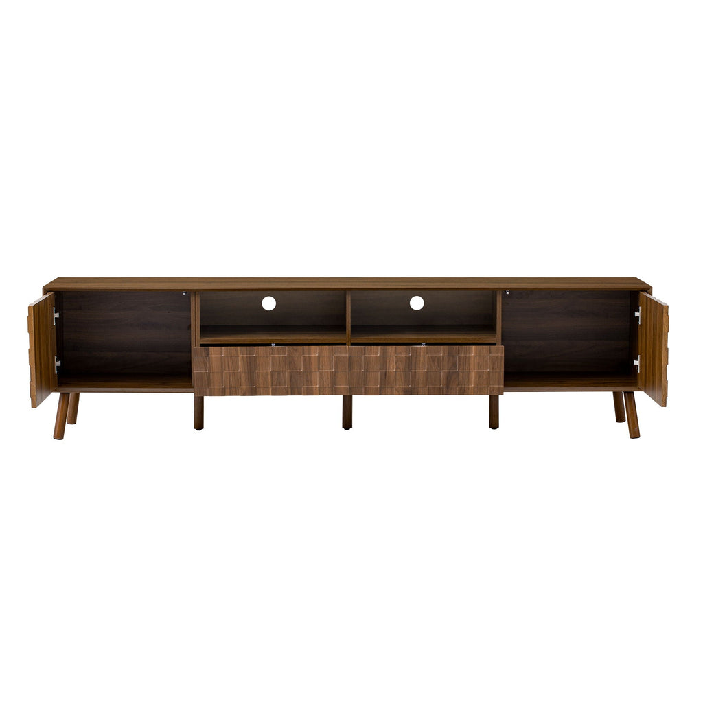 TV Stand With Drawers And Cable Management - Walnut