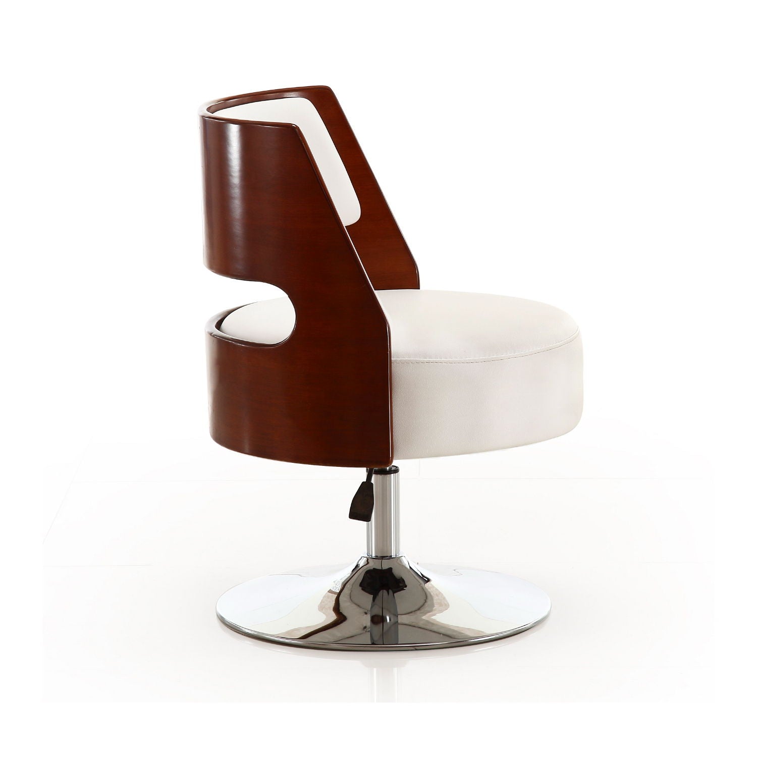 Salon - Swivel Lounge Chair 2 Tone Design With Adjustable Height And Full Swivel For Living Room - White